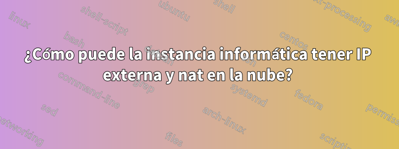 ¿Cómo puede la instancia informática tener IP externa y nat en la nube?