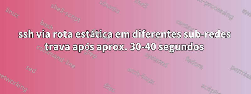 ssh via rota estática em diferentes sub-redes trava após aprox. 30-40 segundos