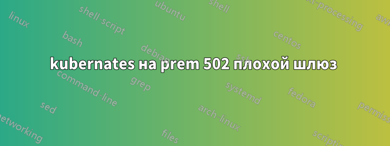 kubernates на prem 502 плохой шлюз