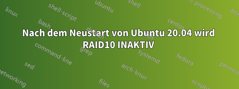 Nach dem Neustart von Ubuntu 20.04 wird RAID10 INAKTIV