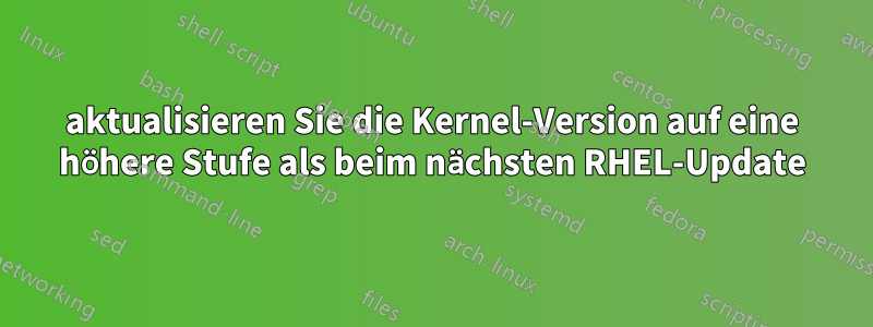 aktualisieren Sie die Kernel-Version auf eine höhere Stufe als beim nächsten RHEL-Update