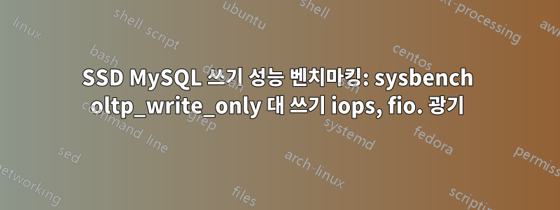 SSD MySQL 쓰기 성능 벤치마킹: sysbench oltp_write_only 대 쓰기 iops, fio. 광기