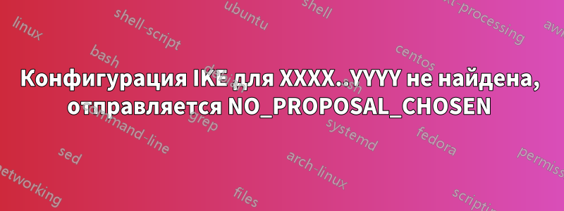 Конфигурация IKE для XXXX..YYYY не найдена, отправляется NO_PROPOSAL_CHOSEN