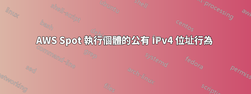 AWS Spot 執行個體的公有 IPv4 位址行為