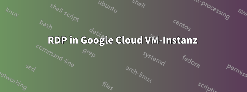 RDP in Google Cloud VM-Instanz