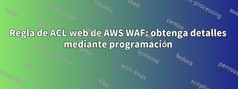 Regla de ACL web de AWS WAF: obtenga detalles mediante programación