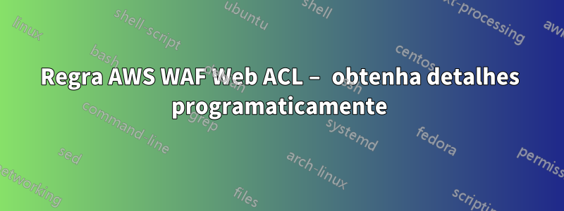 Regra AWS WAF Web ACL – obtenha detalhes programaticamente