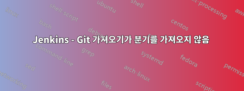 Jenkins - Git 가져오기가 분기를 가져오지 않음