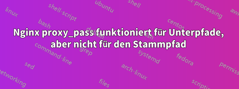 Nginx proxy_pass funktioniert für Unterpfade, aber nicht für den Stammpfad