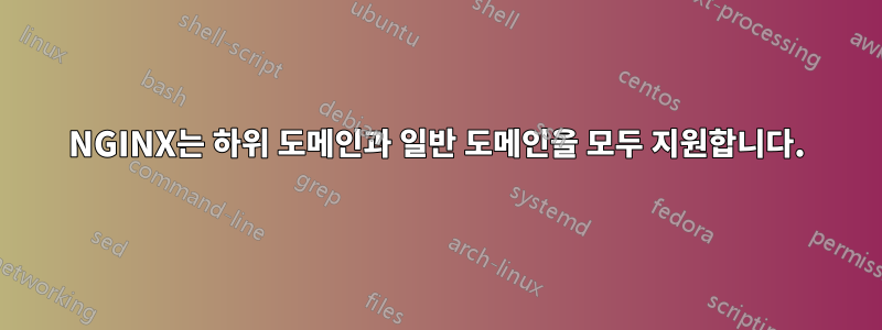 NGINX는 하위 도메인과 일반 도메인을 모두 지원합니다.