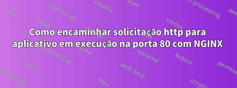 Como encaminhar solicitação http para aplicativo em execução na porta 80 com NGINX