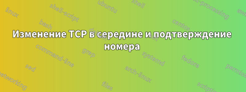 Изменение TCP в середине и подтверждение номера