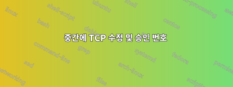 중간에 TCP 수정 및 승인 번호