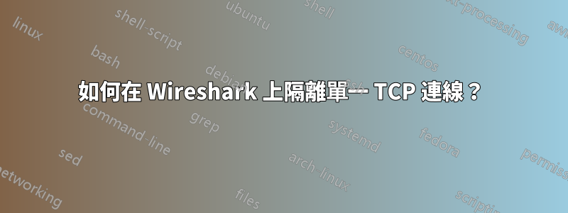 如何在 Wireshark 上隔離單一 TCP 連線？