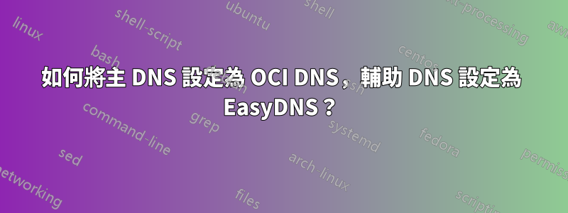 如何將主 DNS 設定為 OCI DNS，輔助 DNS 設定為 EasyDNS？