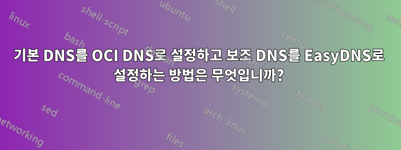 기본 DNS를 OCI DNS로 설정하고 보조 DNS를 EasyDNS로 설정하는 방법은 무엇입니까?