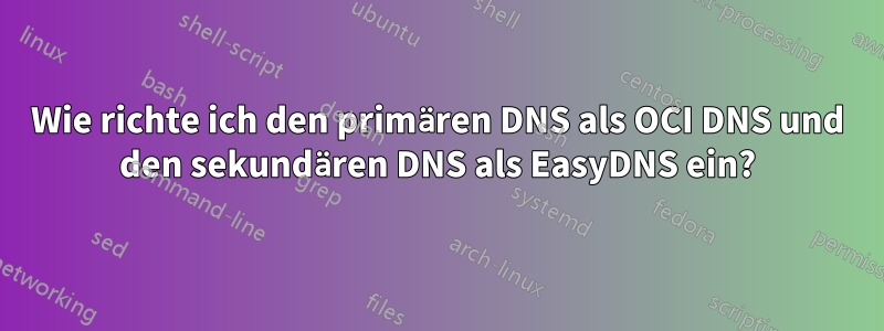 Wie richte ich den primären DNS als OCI DNS und den sekundären DNS als EasyDNS ein?