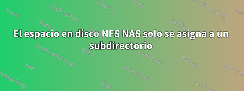 El espacio en disco NFS NAS solo se asigna a un subdirectorio