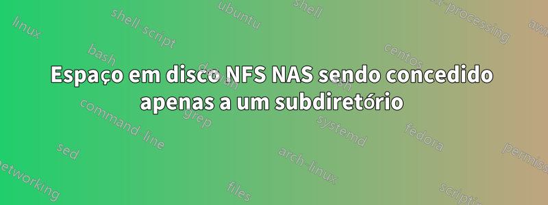 Espaço em disco NFS NAS sendo concedido apenas a um subdiretório