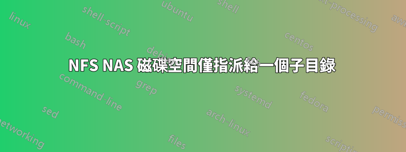 NFS NAS 磁碟空間僅指派給一個子目錄