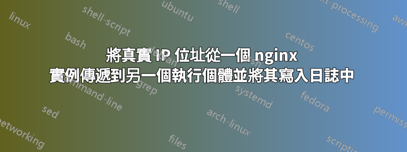 將真實 IP 位址從一個 nginx 實例傳遞到另一個執行個體並將其寫入日誌中