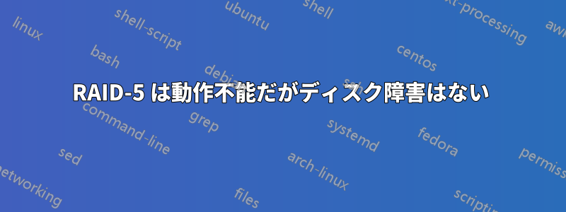 RAID-5 は動作不能だがディスク障害はない