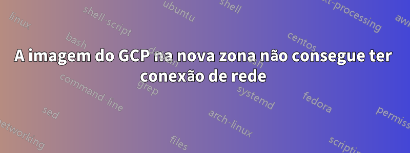 A imagem do GCP na nova zona não consegue ter conexão de rede