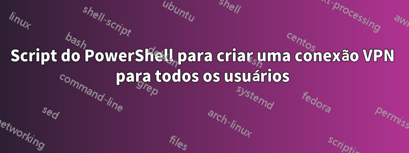 Script do PowerShell para criar uma conexão VPN para todos os usuários