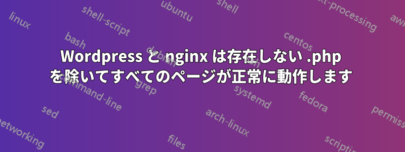 Wordpress と nginx は存在しない .php を除いてすべてのページが正常に動作します