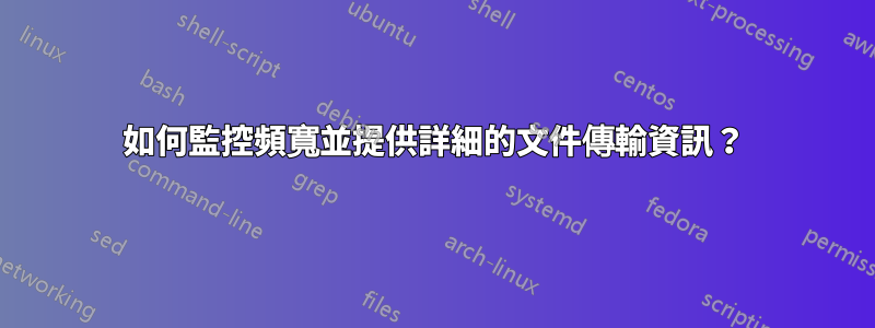 如何監控頻寬並提供詳細的文件傳輸資訊？