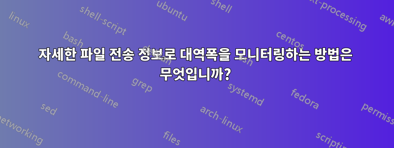 자세한 파일 전송 정보로 대역폭을 모니터링하는 방법은 무엇입니까?