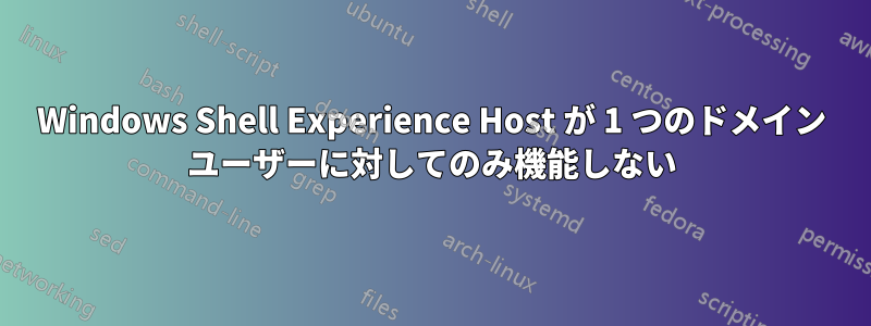 Windows Shell Experience Host が 1 つのドメイン ユーザーに対してのみ機能しない