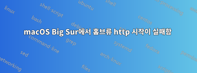 macOS Big Sur에서 홈브류 http 시작이 실패함