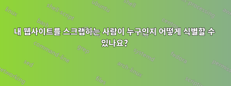 내 웹사이트를 스크랩하는 사람이 누구인지 어떻게 식별할 수 있나요?