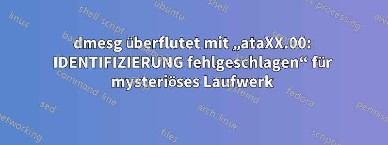 dmesg überflutet mit „ataXX.00: IDENTIFIZIERUNG fehlgeschlagen“ für mysteriöses Laufwerk