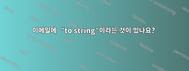 이메일에 "to string"이라는 것이 있나요?