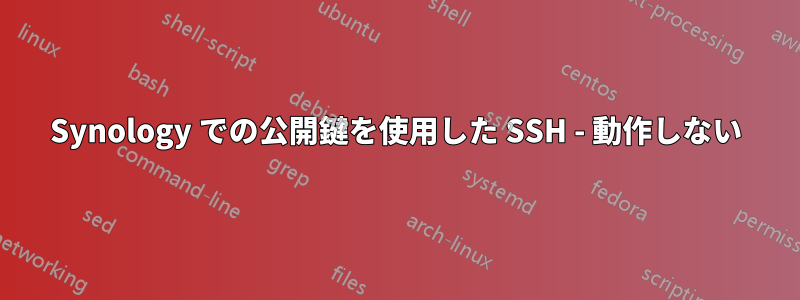 Synology での公開鍵を使用した SSH - 動作しない