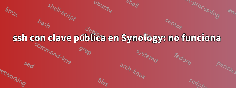 ssh con clave pública en Synology: no funciona