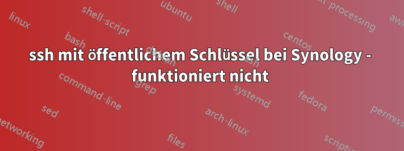 ssh mit öffentlichem Schlüssel bei Synology - funktioniert nicht