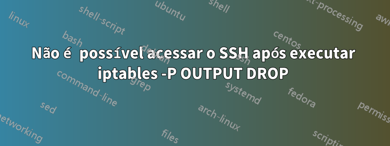 Não é possível acessar o SSH após executar iptables -P OUTPUT DROP