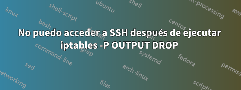 No puedo acceder a SSH después de ejecutar iptables -P OUTPUT DROP