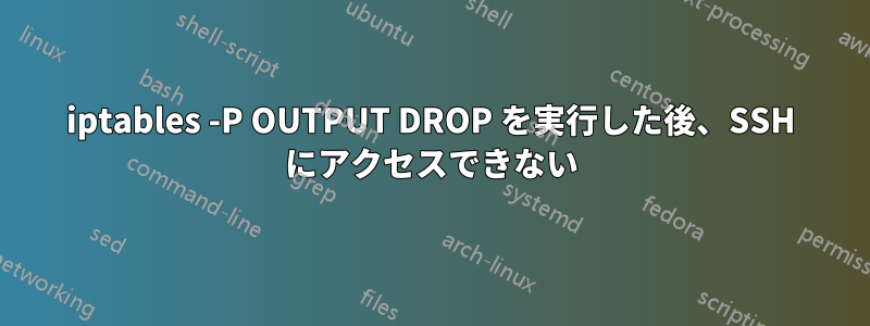 iptables -P OUTPUT DROP を実行した後、SSH にアクセスできない