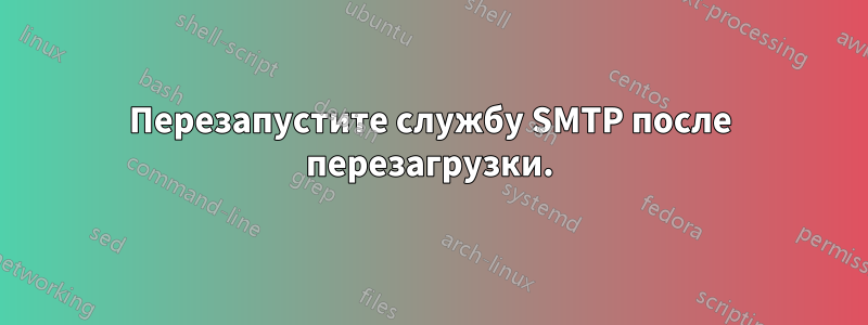 Перезапустите службу SMTP после перезагрузки.