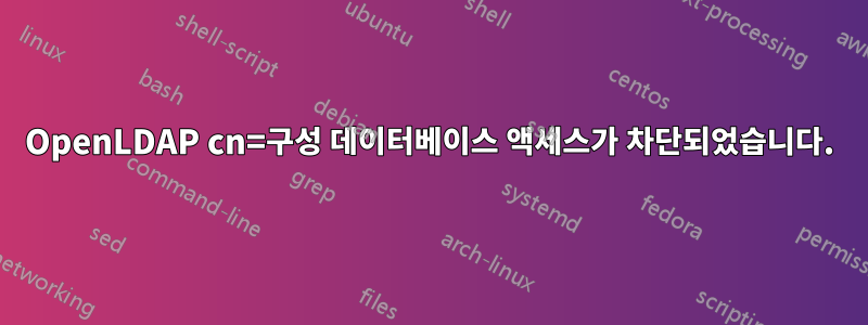 OpenLDAP cn=구성 데이터베이스 액세스가 차단되었습니다.