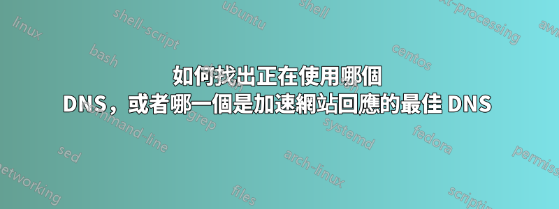 如何找出正在使用哪個 DNS，或者哪一個是加速網站回應的最佳 DNS