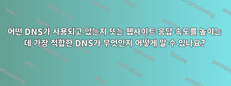 어떤 DNS가 사용되고 있는지 또는 웹사이트 응답 속도를 높이는 데 가장 적합한 DNS가 무엇인지 어떻게 알 수 있나요?