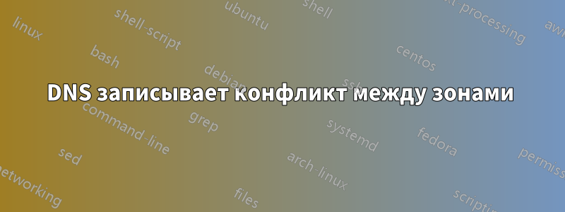 DNS записывает конфликт между зонами