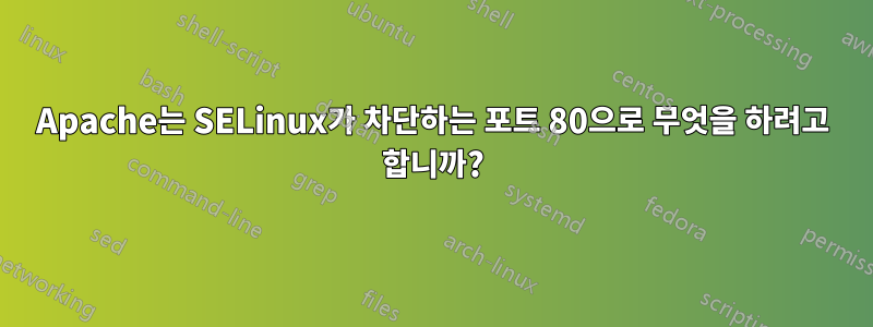 Apache는 SELinux가 차단하는 포트 80으로 무엇을 하려고 합니까?