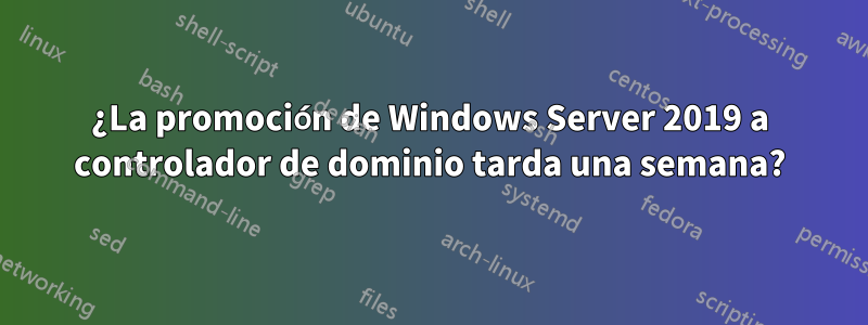 ¿La promoción de Windows Server 2019 a controlador de dominio tarda una semana?