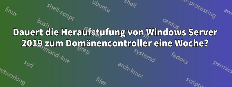 Dauert die Heraufstufung von Windows Server 2019 zum Domänencontroller eine Woche?